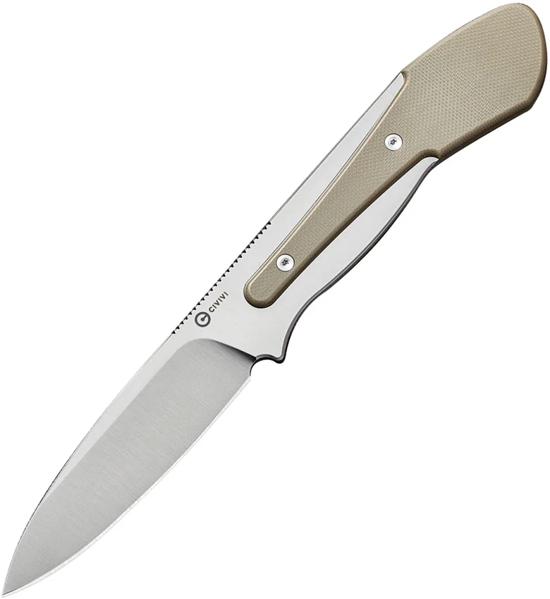 CIVIVI Varius Fixed Blade Knife Tan G-10 (3.75" Satin)