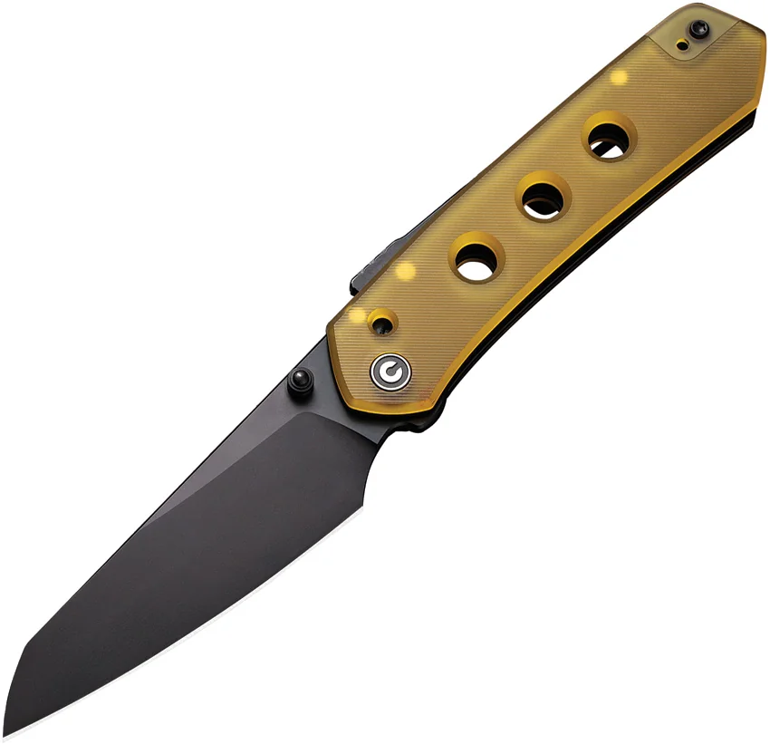 CIVIVI Vision FG Superlock Knife Gold Ultem (3.5" Black Stonewash) C22036-6