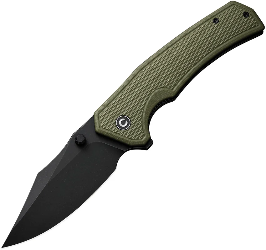 CIVIVI Vexillum Clip Point Liner Lock Knife OD Green G-10 (3.8" Black SW)