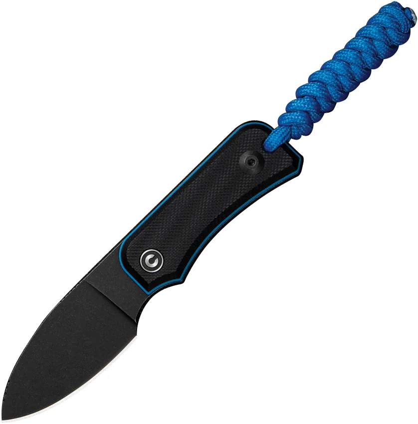 CIVIVI Baby Banter Fixed Blade Knife Black/Blue G-10 (2.4" Black SW) C23045-1