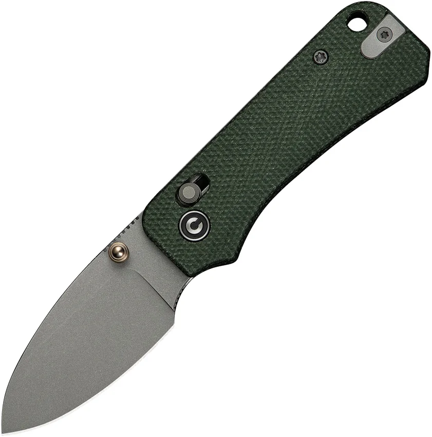 CIVIVI Baby Banter 2 Crossbar Lock Knife Green Canvas Micarta (2.3" Gray SW)