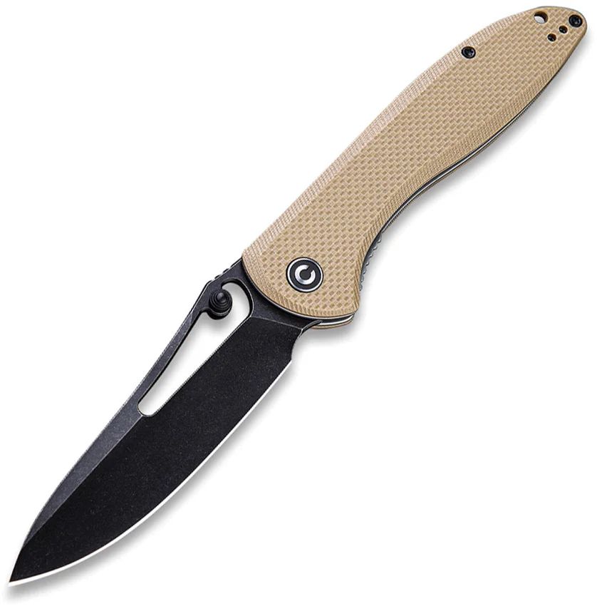 CIVIVI Picaro Liner Lock Knife Tan G-10 (3.94" Black Stonewash)