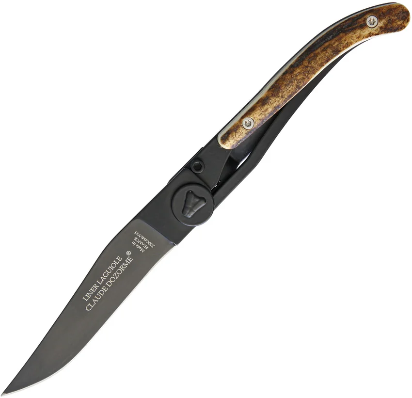 Laguiole Claude Dozorme Laguiole Framelock Black Stag