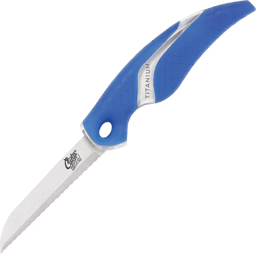 Camillus Cuda Net Fixed Blade Knife Blue (3.25" Bead Blast) 18099