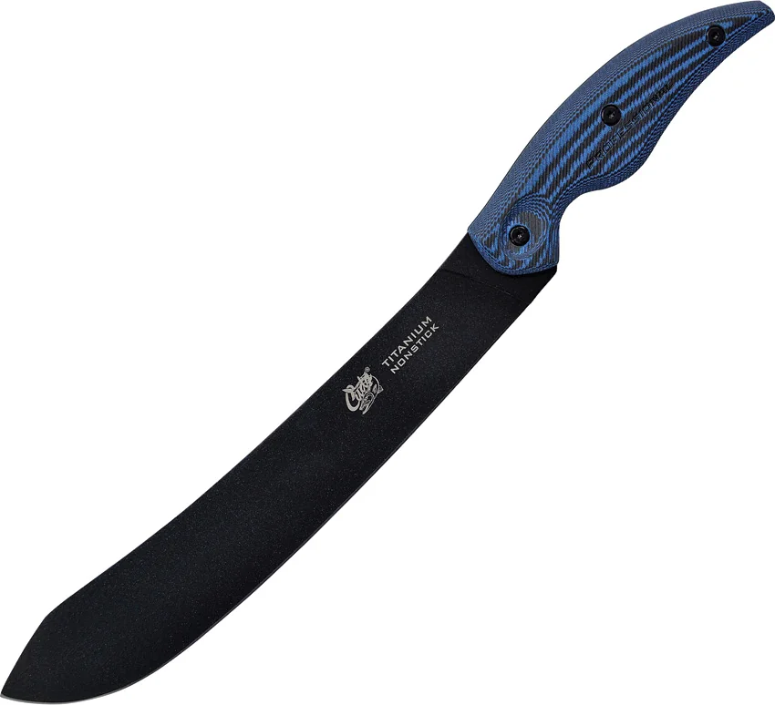 Camillus Cuda Large Breaking Fixed Blade Knife Blue Micarta (10" Black) 18130