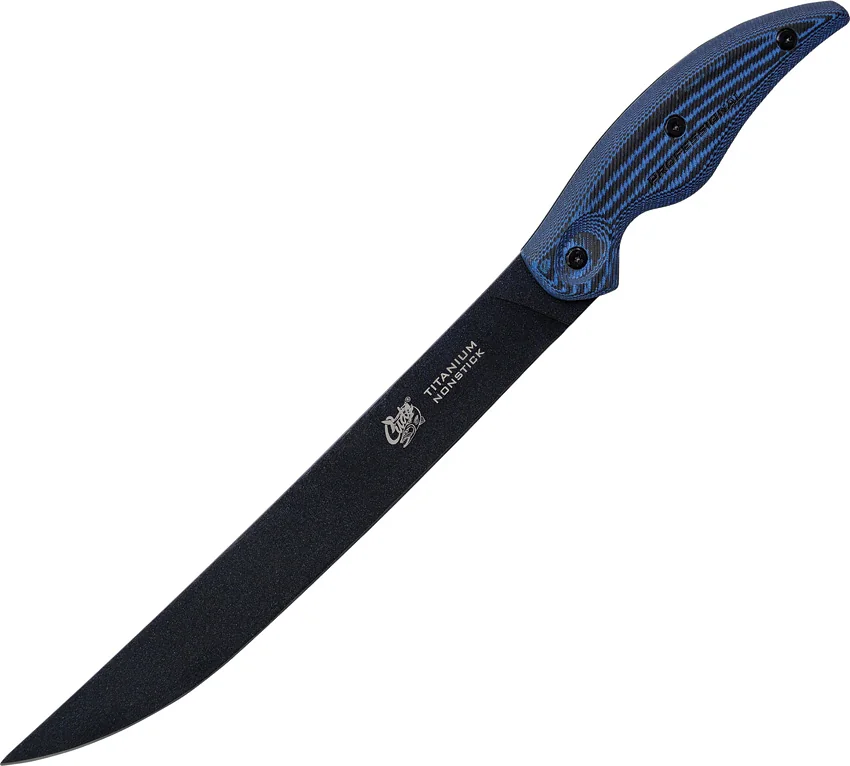 Camillus Cuda Professional Fillet Fixed Blade Knife Blue Micarta (10" Black)