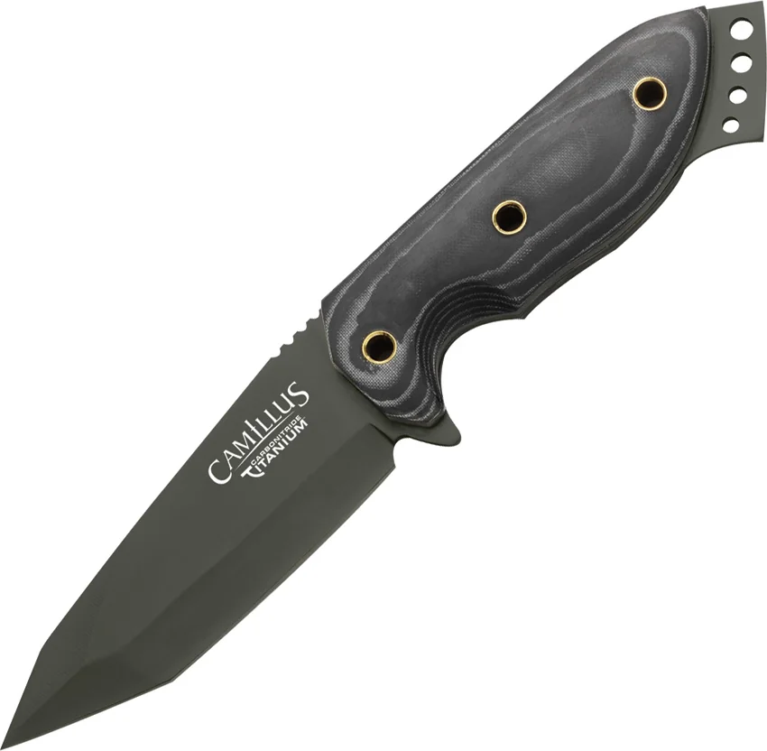 Camillus 7.75" Carbonitride Titanium Micarta Fixed Blade (3.75" Plain) 18509