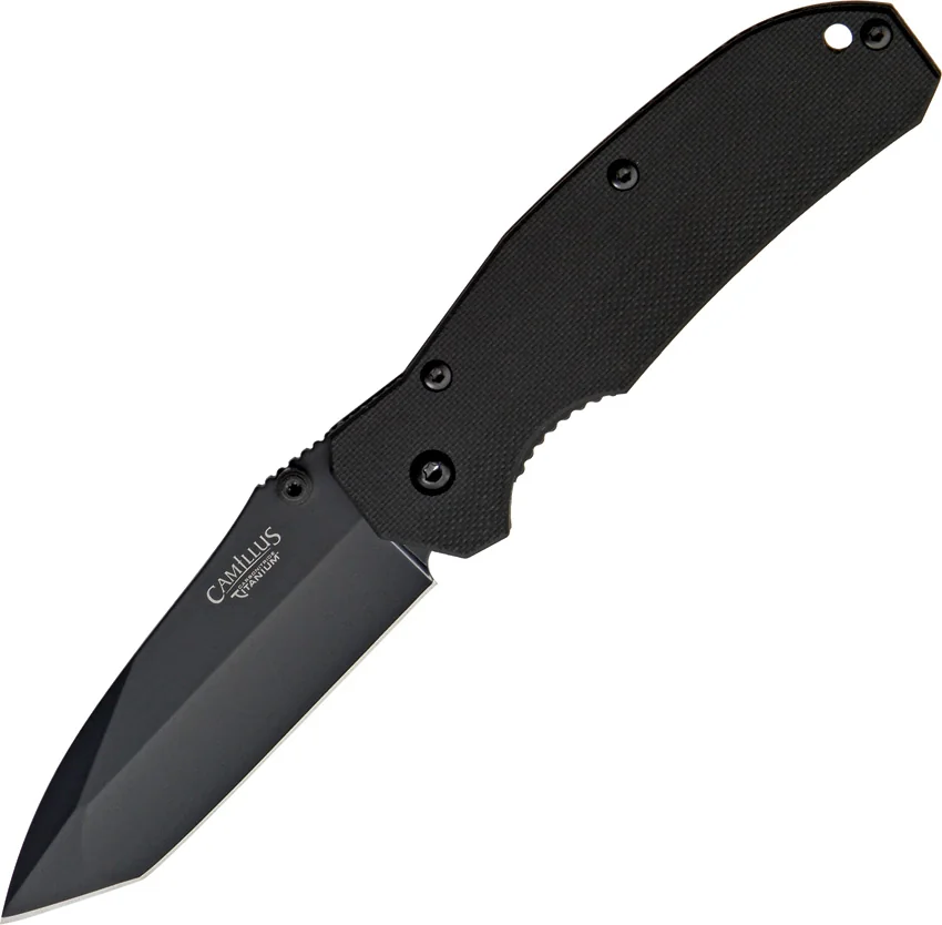 Camillus 6.75" Carbonitride Titanium Tanto II Knife (2.875" Black Plain) 18673