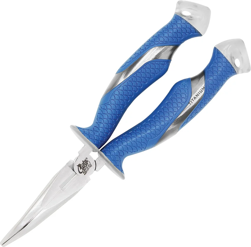 Camillus Cuda Bent Needlenose Pliers Blue Rubber CM18829
