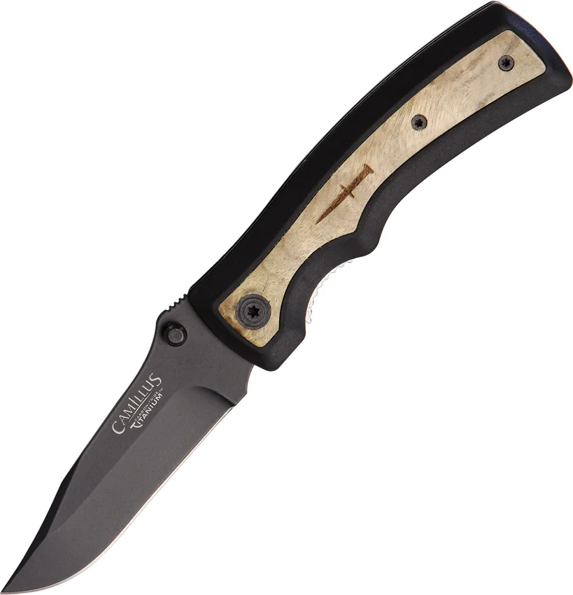 Camillus Slick Liner Lock Knife Burlwood (3.5" Black) 19076