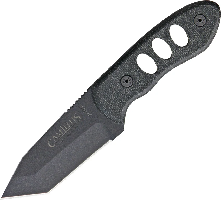 Camillus 5.5" Choker Fixed Blade Knife Micarta (2.5" Black Plain) 19088
