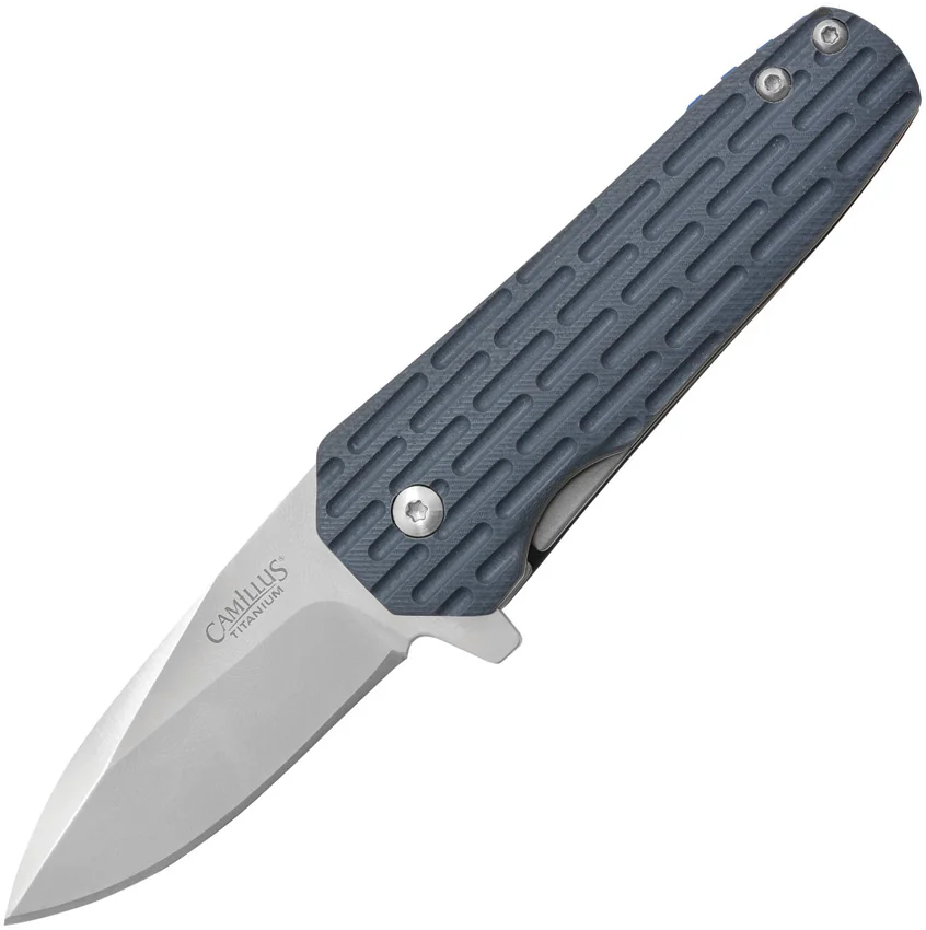 Camillus Wedge Drop Point Liner Lock Knife Gray GFN (2.4" Satin 420) CM19399
