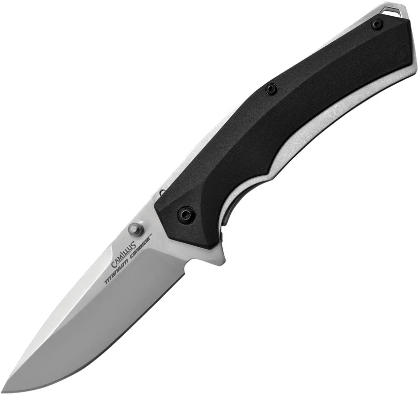 Camillus Carbide Edge Liner Lock Knife Black GFN (3.25" Satin)