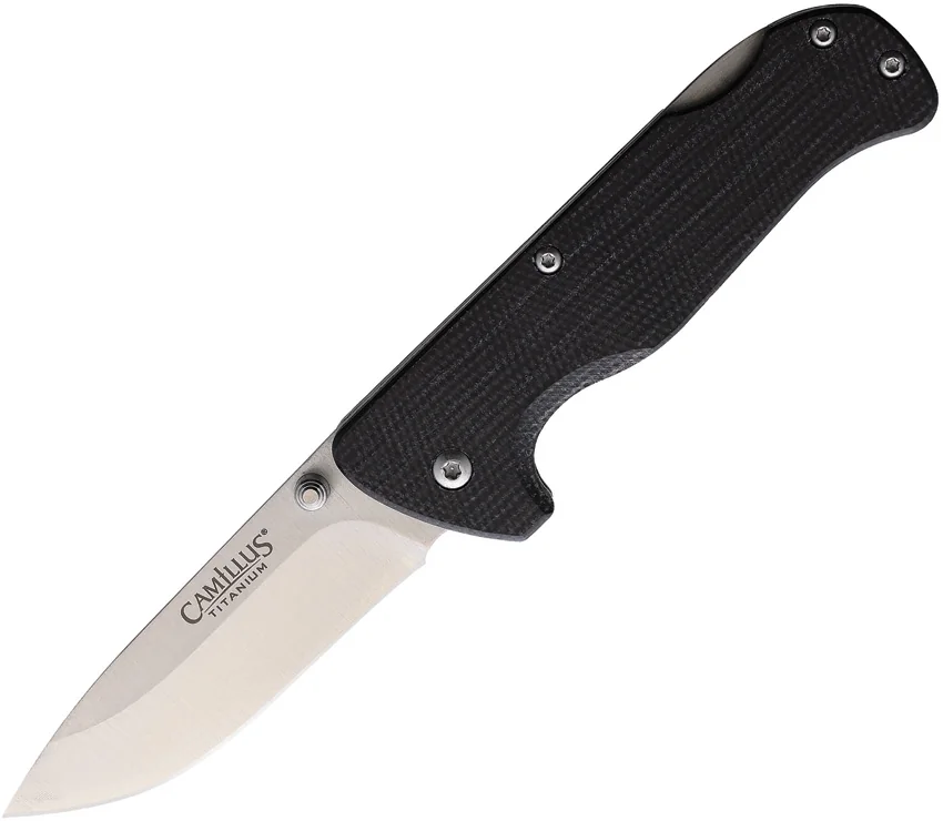 Camillus Bushcrafter Mini Lockback Knife Black Linen Micarta (3" Satin)