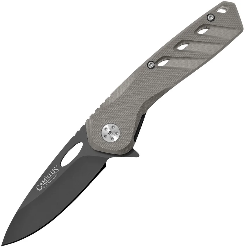 Camillus SLOT Liner Lock Knife Gray G-10 (2.75" Black)