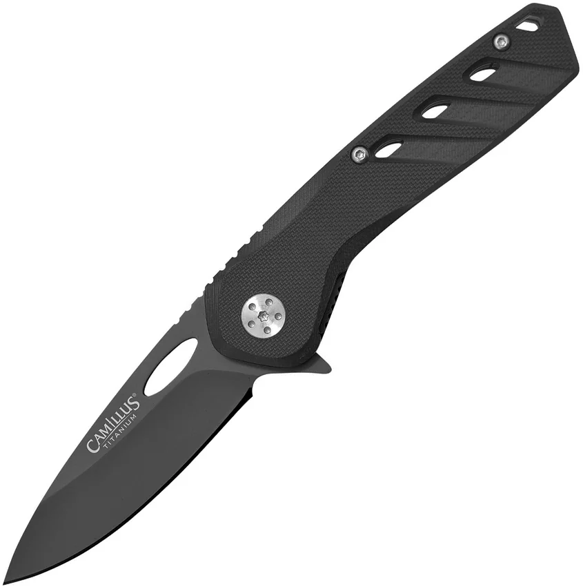 Camillus SLOT Liner Lock Knife Black G-10 (2.75" Black)