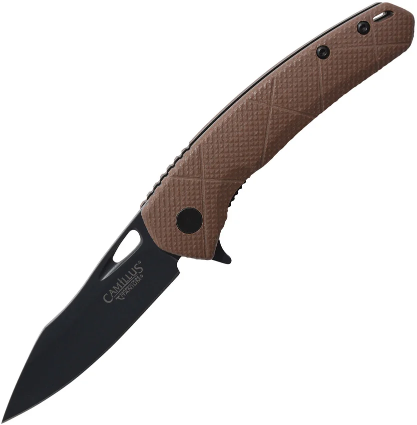Camillus Blaze Liner Lock Knife Brown G-10 (2.75" Black)