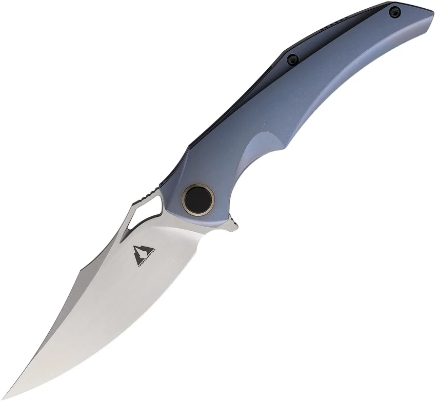 CMB Made Knives Prowler Frame Lock Knife Blue Titanium (3.7" M390)