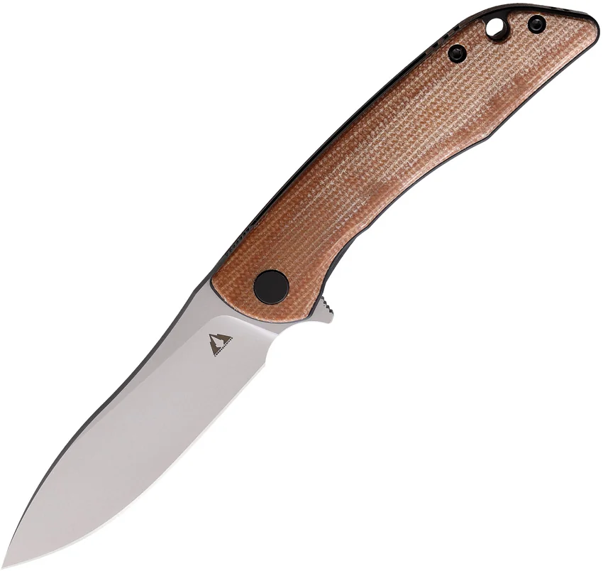 CMB Made Knives Blaze Liner Lock Knife Natural Micarta (3" Bead Blast D2)