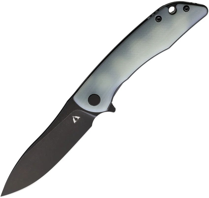 CMB Made Knives Blaze Liner Lock Flipper Knife Natural Jade G-10 (3" Black D2)