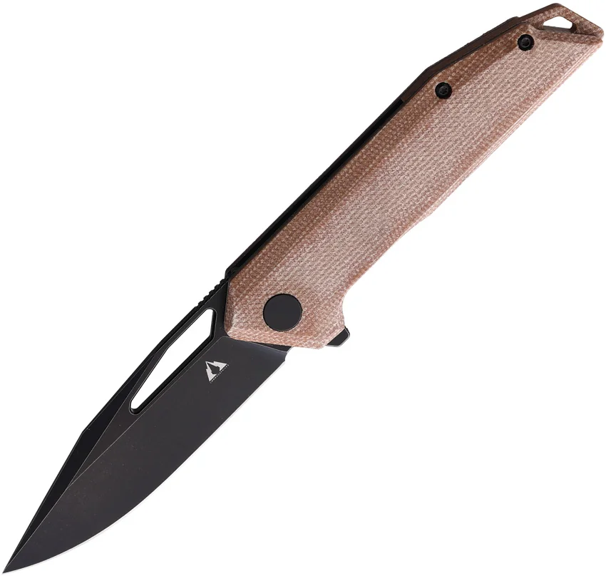 CMB Made Knives Lurker Liner Lock Knife Brown Micarta (3.4" Black D2)