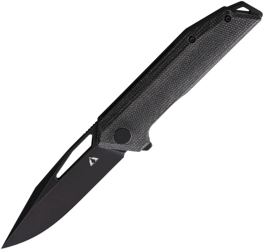 CMB Made Knives Lurker Liner Lock Knife Black Micarta (3.4" Black D2)
