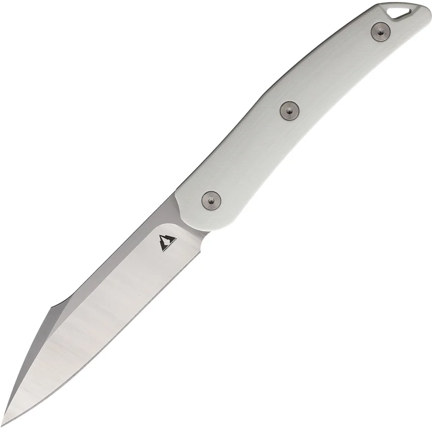 CMB Made Knives Kisame Fixed Blade Knife White G-10 (3" Satin)