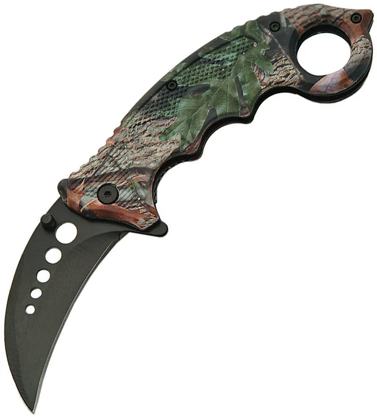 China Made Folder Camo Karambit Clip A/O