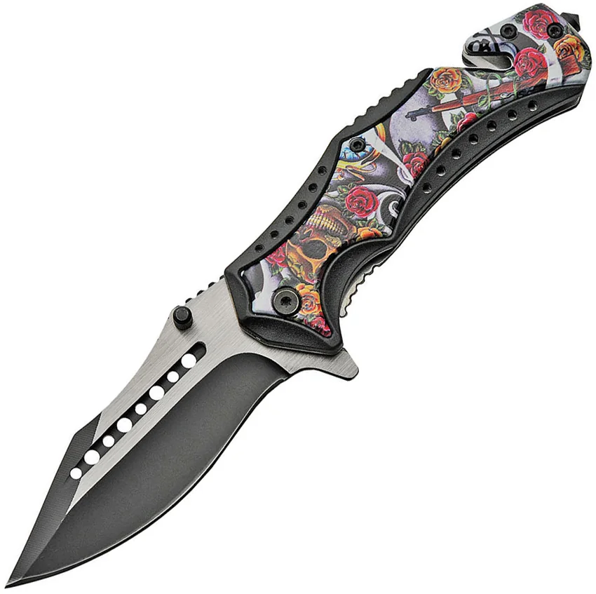 China Made Linerlock A/O Sugar Skull