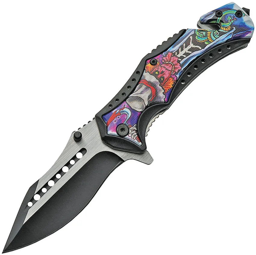 China Made Linerlock A/O Scarecrow Skull