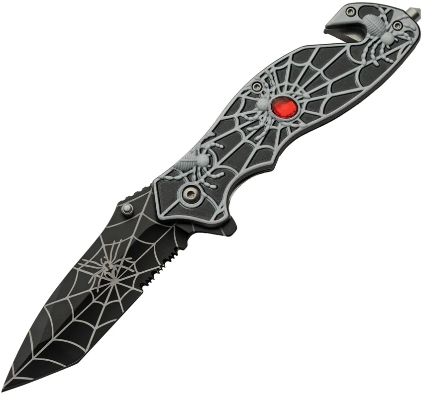 China Made Spider Web Linerlock A/O Black