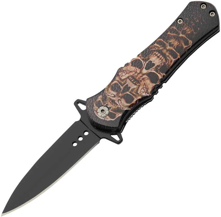 China Made Skull Linerlock A/O Stacked