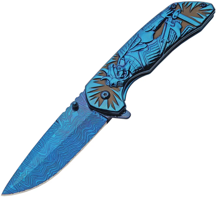 China Made Samurai Framelock Blue