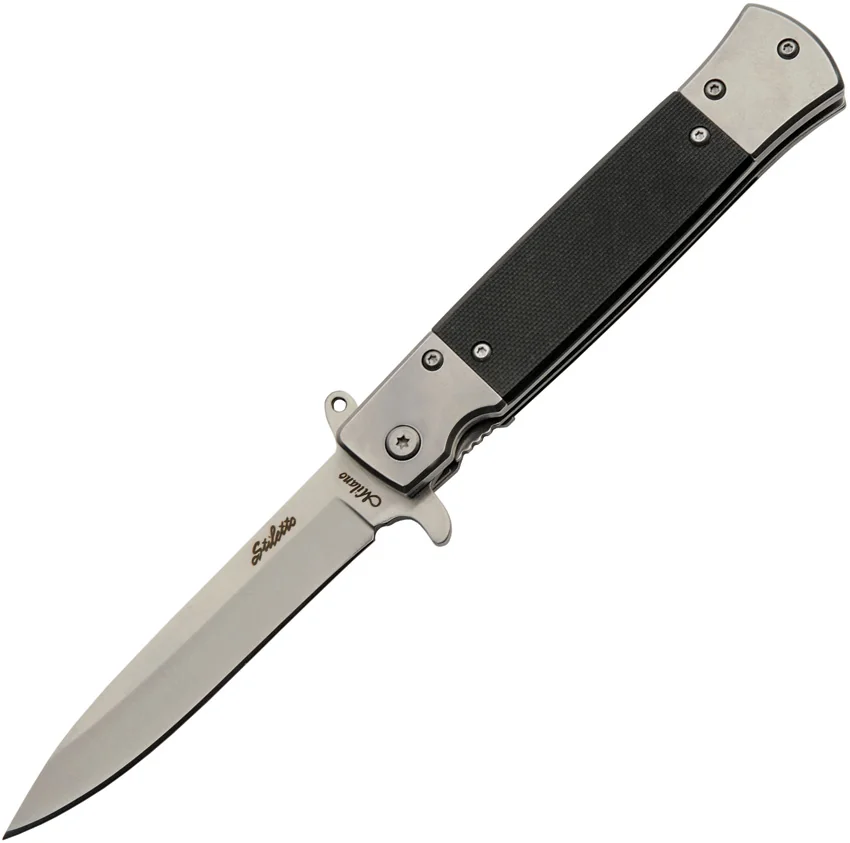 China Made Stiletto Linerlock Black