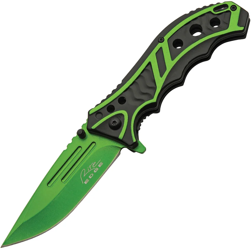 Rite Edge Caution Linerlock A/O Grn