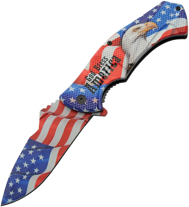 China Made Flag Linerlock A/O Eagle