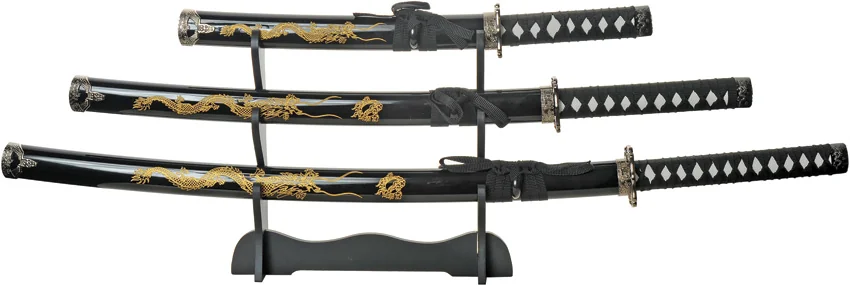 China Made Gold Dragon Samurai Set Blk