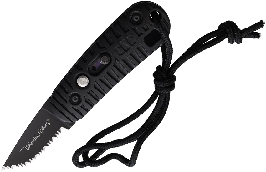 Colonial Knife Co. Auto CKC Automatic Knife Black ABS (2" Black Oxide Full Serr)