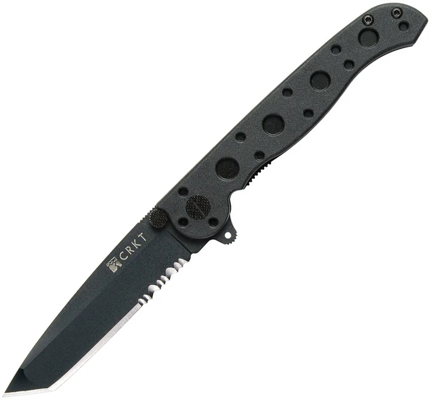 CRKT Carson M16-10KZ Tanto Flipper Knife Black GFN (3" Black Serr)
