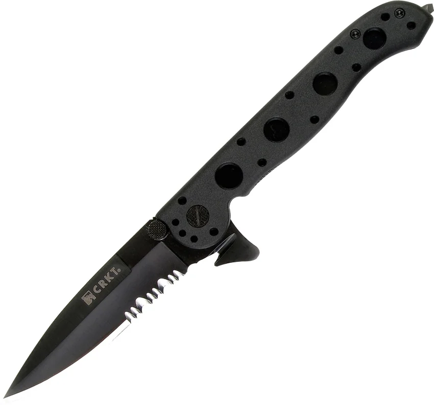CRKT Carson M16-13ZLEK E.R. Spear Point Flipper Knife Zytel (3.375" Black Serr)