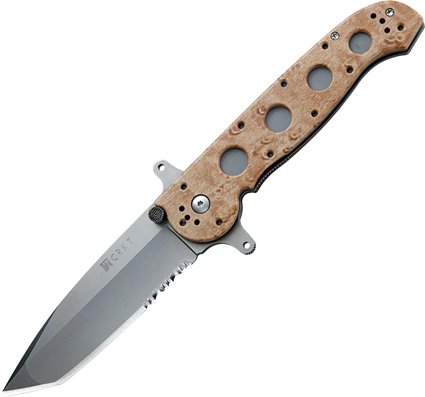 CRKT Carson M16-14ZSF Tanto Flipper Knife Desert Tan (3.875" Bead Blast Serr)