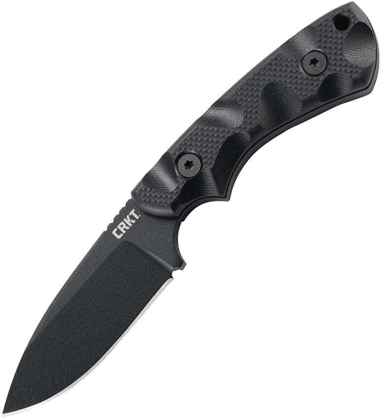 CRKT Siwi Drop Point Fixed Blade Knife Black G-10 (3.34" Black) 2082
