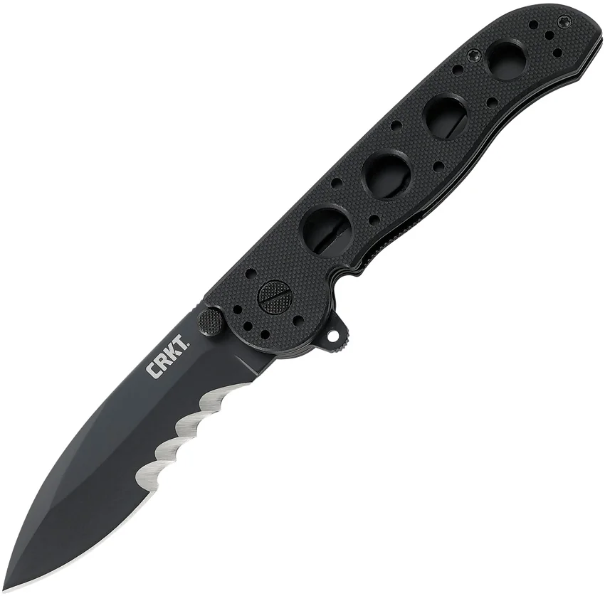 CRKT Carson M21-12G Liner Lock Knife Black G-10 (3" Gray Serr)