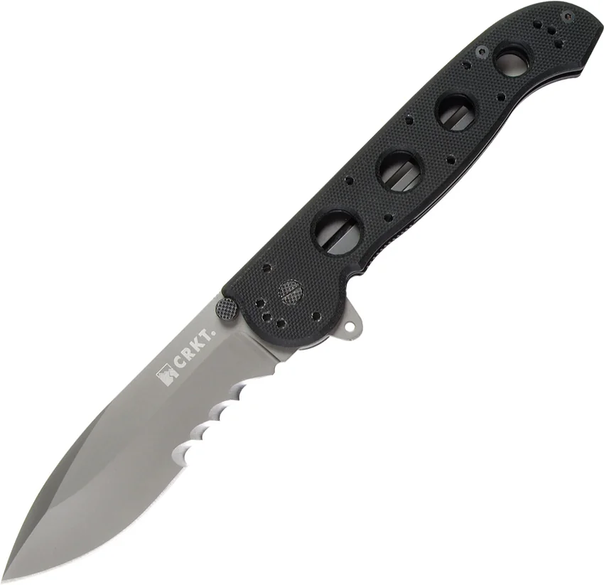 CRKT Carson M21-14G Big Dog Flipper Knife Black G-10 (3.875" Black Serr)