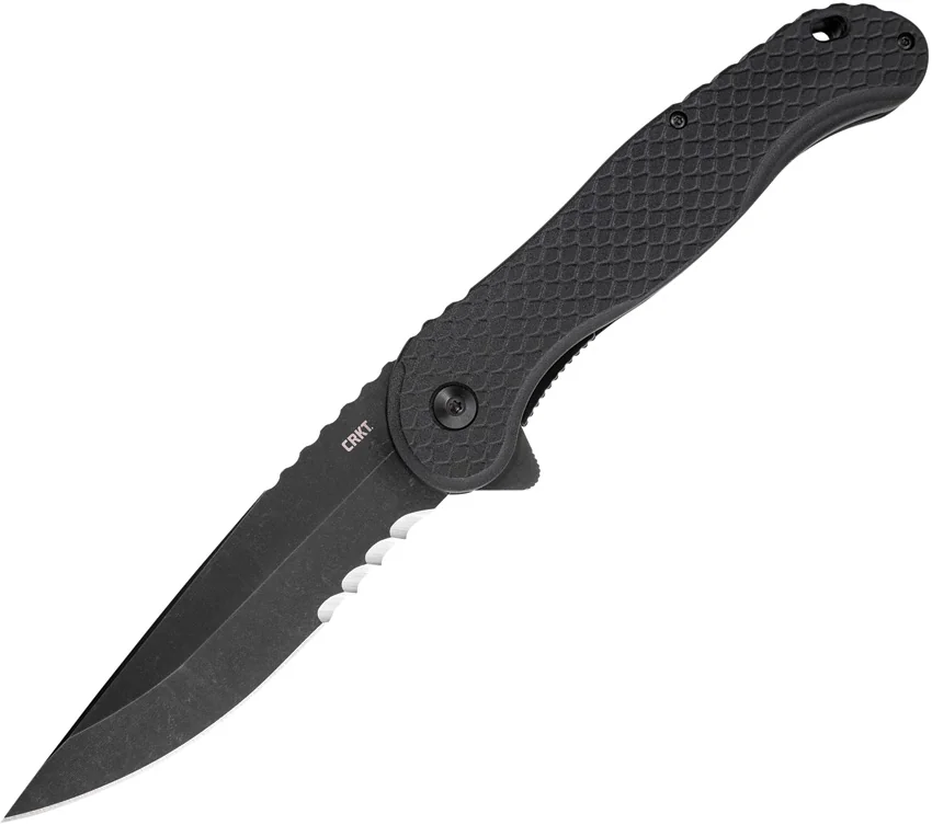 CRKT Antonio Rodriquez Taco Viper Liner Lock Black w/ Veff Serrations (3" Black)