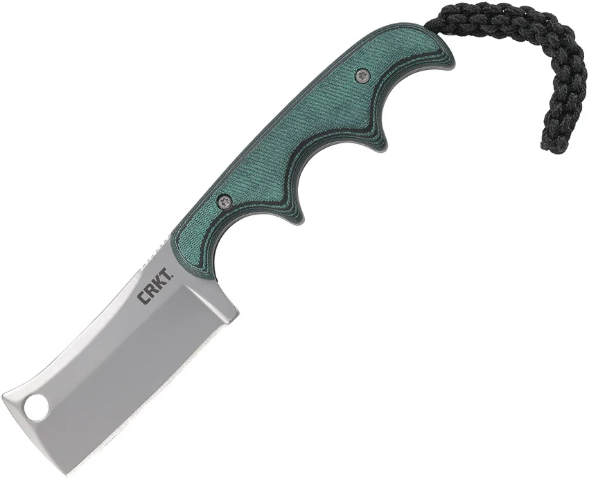 CRKT Folts Minimalist Cleaver Neck Knife Green (2.13" Bead Blast) 2383