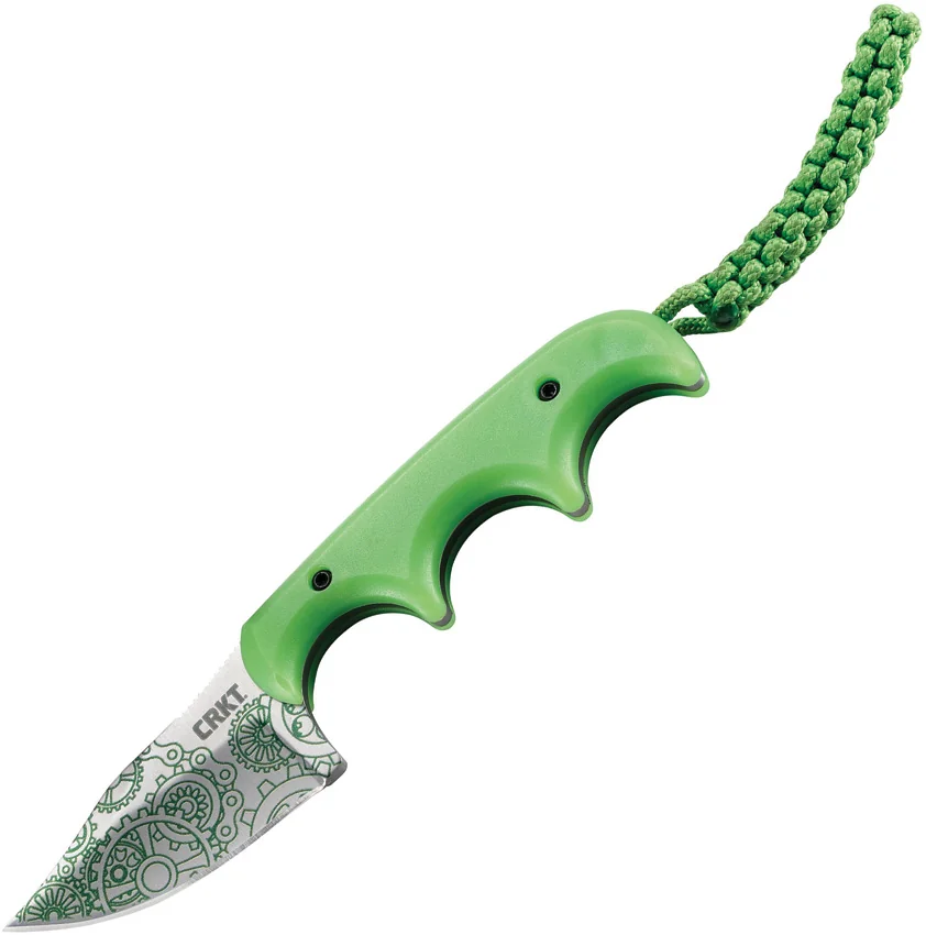 CRKT Folts Minimalist Bowie Neck Knife "Gears" (2.12" Satin) 2387G