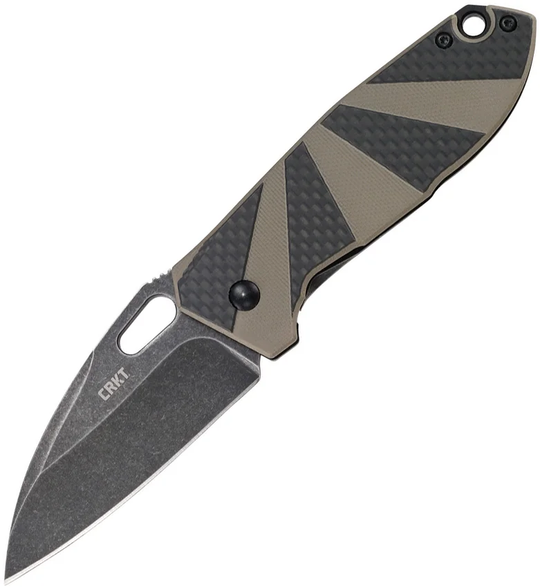 CRKT Heron Frame Lock Folding Knife Black Tan G-10/CF (2.75" Black SW) 2440