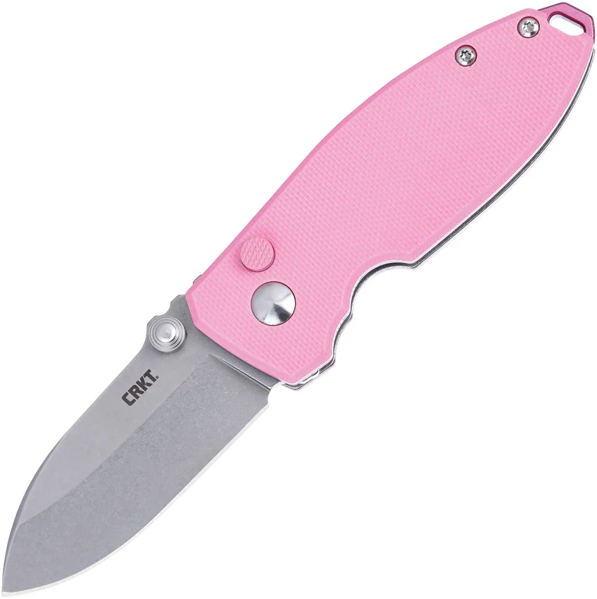 CRKT Squid Button Lock Knife Rose Quartz G-10 (2.3" SW 14C28N) 2474P