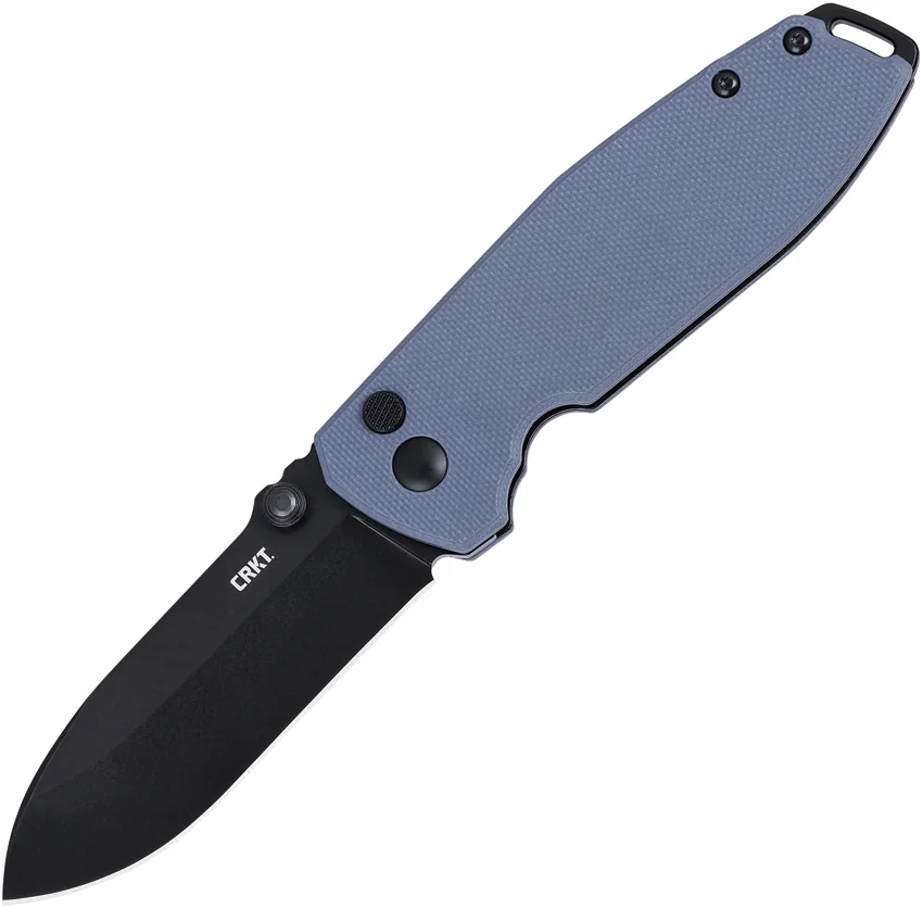 CRKT Squid XM Button Lock Knife Gray G-10 (2.9" Black Oxide D2) 2495G